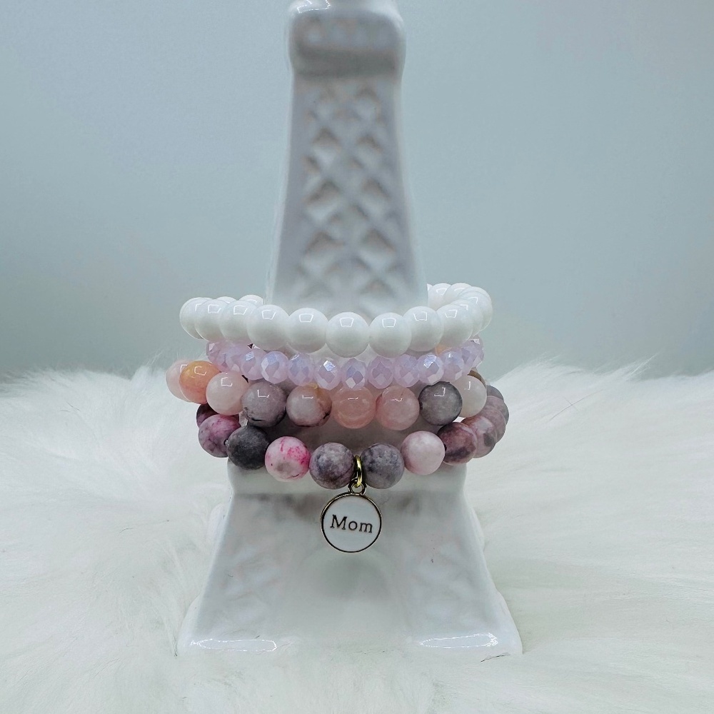 “Mom” Arm Candy Beaded Bracelet